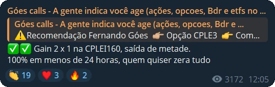 Print do grupo: CPLE3, em menos de 24 horas